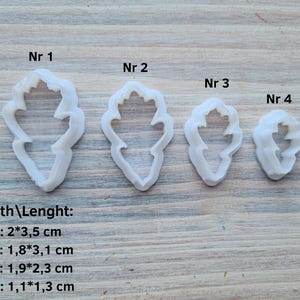 Silicone veiner of Oak leaf, style 1, Leaf Veiner, 3D Printed Cutters, Plastic PLA, Polymer Clay, Earrings, Botanical Jewelry Tools image 2