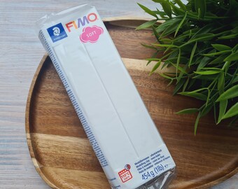FIMO Soft, white, Nr. 0, 454g (1lb), Big Pack, Oven-Bake Modeling Clay, Jewelry, DIY Crafts, Sculpting, Beginners, Miniatures, Decor