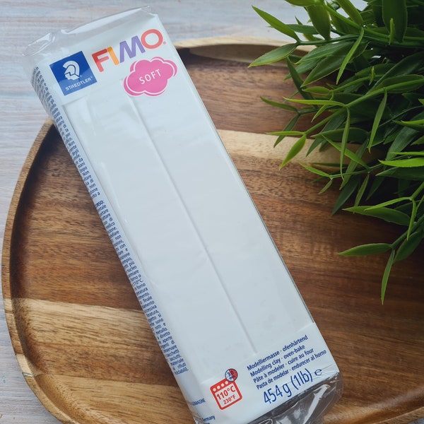 FIMO Soft, blanc, Réf. 0,454 g (1 lb), gros paquet, pâte polymère durcissant au four, STAEDTLER