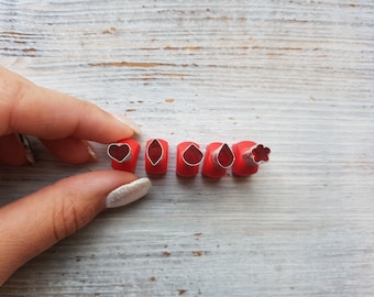 Set von Ausstechformen aus Metall, 5 Arten - Herz, Blatt, Blütenblatt, Tropfen und Blume, Ø 0,7 cm, Werkzeuge für Zuckerpaste, Ausstechformen für Ton