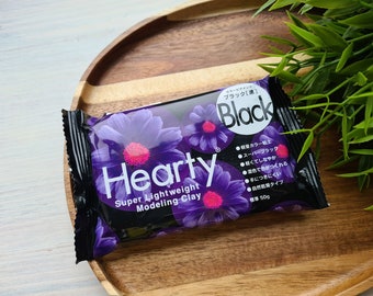 Padico Hearty, black, 50 g, Ultra Soft Modeling Clay for Miniatures, Jewelry & Craft Projects