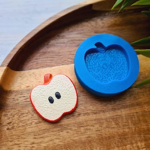 Silicone mold of Apple, style 2, slice, ~ 2.7*2.7 cm, H:0.3 cm, Modeling tool for accessories, jewelry, home decor, Shape for polymer clay