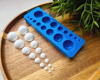 Silicone mold of Eyes, large, 16 elements, ~ Ø 0.4-2.1 cm, H:0.3-1.1 cm, Clay, Resin, Doll Eyes, Miniature Sculpting, Soap,Fondant,DIY Craft