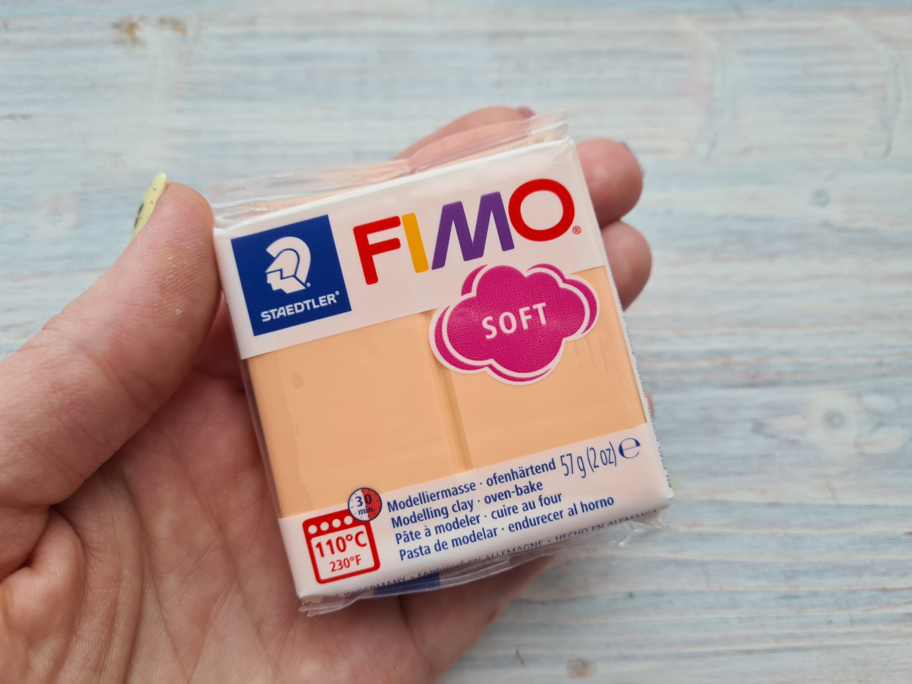 Arte en Casa-Arcilla polimerica pasta de modelar FIMO Effect *57grs. Pastel  color Durazno 405