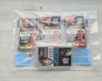 Monster Clay modeling clay sample pack 4x ~75 g, Premium Grade Modeling Clay is a re-useable sulfur free,prof oil/wax based sculpting medium