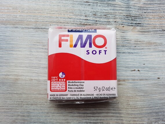 Arcilla polimérica FIMO Soft, rojo navidad, nr. 2P, 57 g 2 oz, arcilla  polimérica para modelar que se endurece al horno, colores Basic Fimo Soft  de STAEDTLER -  España