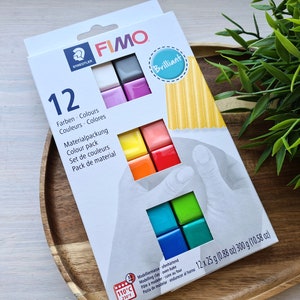 FIMO Brilliant pack of 12 colors, 300g (10.58oz), oven-hardening polymer clay, STAEDTLER