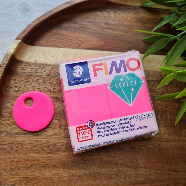 FIMO Effect, neon fuchsia (neon), Nr. 201, 57g (2oz), oven-hardening polymer clay, STAEDTLER