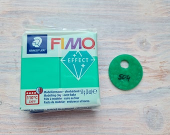 Fimo Effect Translucent serie polymeerklei, groen (doorschijnend), Nr. 504, 57g (2oz), Ovenhardende boetseerklei, kleuren door STAEDTLER