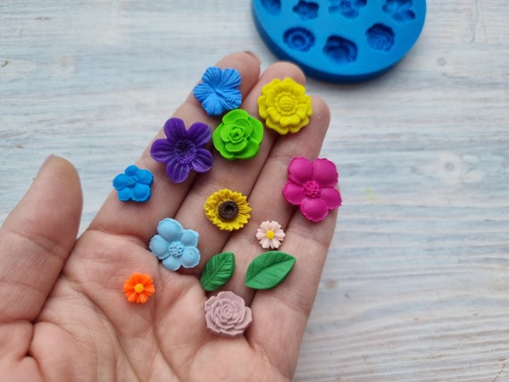  Flower Molds 3 Pieces Flower Silicone Mold Flowers Fondant Mold  Set for Cake,Chocolate, Cupcake, Candy,Sugarcraft Decoration Polymer Clay  Mold for Soap, Jewelry Casting DIY Crafting Projects