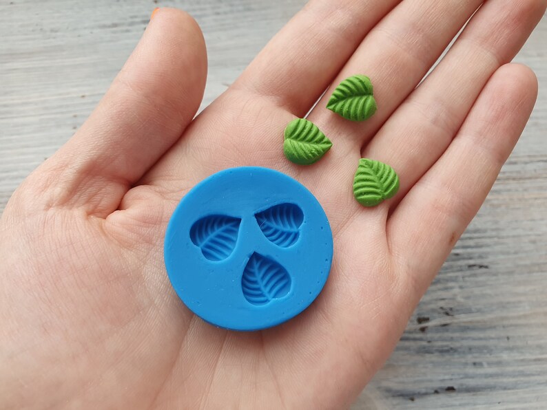 Flexible Silicone mold of 3 Small Leaves Modeling tool for Etsy