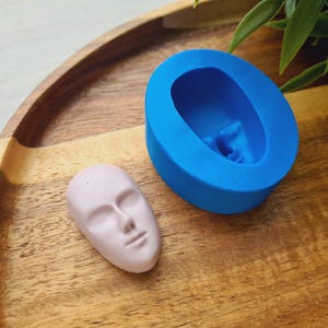 Silicone mold of Doll face, style 35, ~ 2.1*3.6 cm, H:1.7 cm, Modeling tool for accessories, jewelry and home decor, Shape for polymer clay