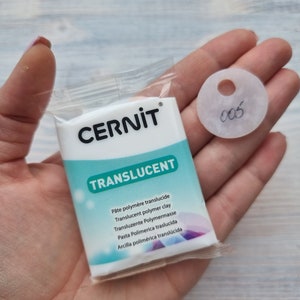 CERNIT Translucent White, Nr. 005 polymer clay, 56g (2oz), Soft Clear Clay for Jewelry, Miniatures & Sculpting
