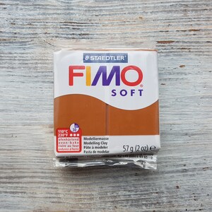 FIMO Soft serie polymer clay, caramel, Nr. 7, 57g 2oz, Oven-hardening polymer modeling clay, Basic Fimo Soft colors by STAEDTLER image 2