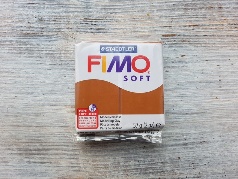 FIMO Soft serie polymer clay, caramel, Nr. 7, 57g 2oz, Oven-hardening polymer modeling clay, Basic Fimo Soft colors by STAEDTLER image 2