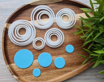 Circle, set of 19 cutters, One clay cutter or FULL set, Earring cutters, 3D printed cutters, Figure Tool Set for polymer clay Fimo