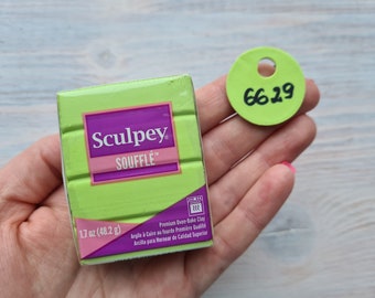 Sculpey Souffle, pistacho, n.° 6629, 48 g (1,7 oz), arcilla ligera mate para horno, aretes, joyería, arcilla de modelado suave y duradera, bricolaje, manualidades
