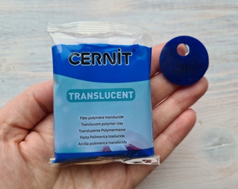 CERNIT Translucent serie polymeerklei, Saffier, Nr. 275 polymeerklei, 56g (2oz), Ovenhardende polymeerklei