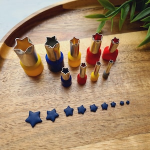 Metal Cutters Star, 4, 5 or 9 pcs., Polymer Clay, Mini Shape Cutters, Jewelry, Precision Tools, DIY Crafts, Hand-Bent