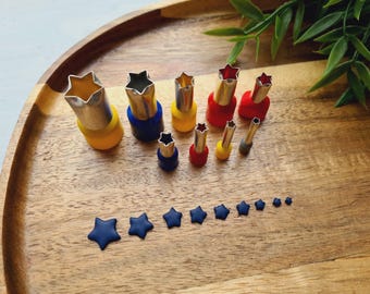 Metal Cutters Star, 4, 5 or 9 pcs., Polymer Clay, Mini Shape Cutters, Jewelry, Precision Tools, DIY Crafts, Hand-Bent
