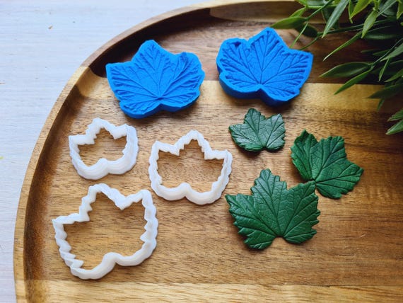 Silicone veiner of Currant leaf, Silicone Leaf Veiner, 3D Printed Cutters, Plastic PLA, Polymer Clay, Earrings, Botanical Jewelry Tools