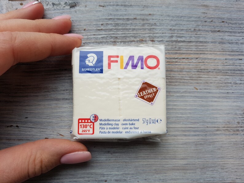 Fimo Effect Leather serie polymer clay, ivory, Nr. 029, 57g 2oz, Oven-hardening polymer modeling clay, Leather effect by STAEDTLER image 2