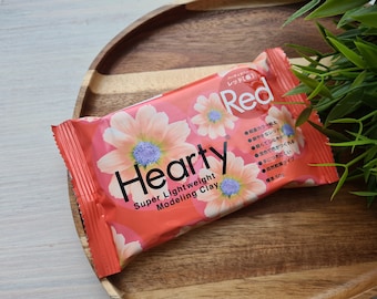 Padico Hearty, red, 50 g, Ultra Soft Modeling Clay for Miniatures, Jewelry & Craft Projects