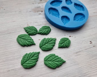 Silicone mold of Mint leaves, 7 pcs., ~ 2-2.5 cm, Modeling tool for accessories, jewelry and home decor, resin, soap, wax, polymer clay