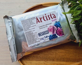 Padico Artista Soft, white, 100 g, Ultra Lightweight Modeling Clay for Polymer, Cold Porcelain, Flowers, Miniatures, DIY Crafts