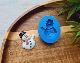 Silicone mold of Snowman, ~ 2.4*3.2 cm, H:0.7 cm, Christmas Winter Mold for  Clay, Resin, Fondant, Holiday Figurine Mold, Festive Craft Tool