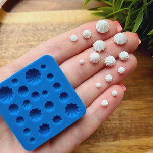 1:12-1;6 Silicone mold of Mini meringue, style 8, 20 elements, ~ Ø 0.3-0.8 cm, H;0.2-0.5 cm, Cream Swirl, Clay, Resin,Soap,Candle,Cake Decor bild 8