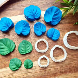 Silicone veiner of Violet leaf, Set A, B, C, Leaf Veiner, 3D Printed Cutters, Plastic PLA, Polymer Clay, Earrings, Botanical Jewelry Tools