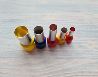 Juego de cortadores de metal "Redondos", 5 piezas, Ø 6,5 cm-1,4 cm, con caja de almacenamiento, formas redondas de metal, cortadores de joyería, herramienta para puntos, cortadores circulares