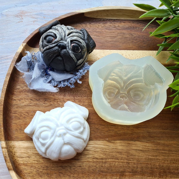 Moule en silicone représentant un chien, des vadrouilles, ~ 5,1*6,2 cm, H: 2,7 cm, Outil de modélisation pour accessoires et décoration d'intérieur, Forme pour Fimo, Sculpey, Pardo, Cernit