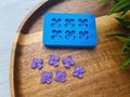 Silicone mold of Lilac, style 2, 6 elements, ~ Ø 1.1 cm, H:0.2 cm, Modeling tool for accessories, jewelry, home decor, polymer clay product logo