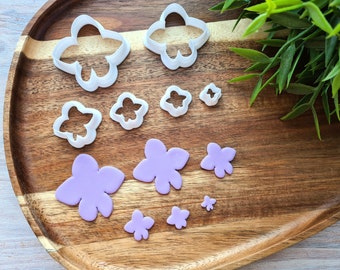 Violet flower, set of 6 cutters, One clay cutter or FULL set, Earring cutters, 3D printed cutters, Figure Tool Set for polymer clay