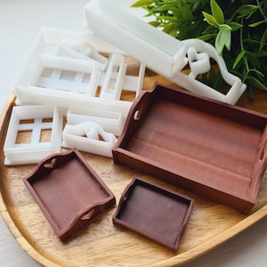 3D Cutters Vassoio da cucina, stile 1, con cuore, Mini stampo per vassoi per miniature di cibo, oggetti di scena per case delle bambole, creazione di gioielli, taglierina di precisione