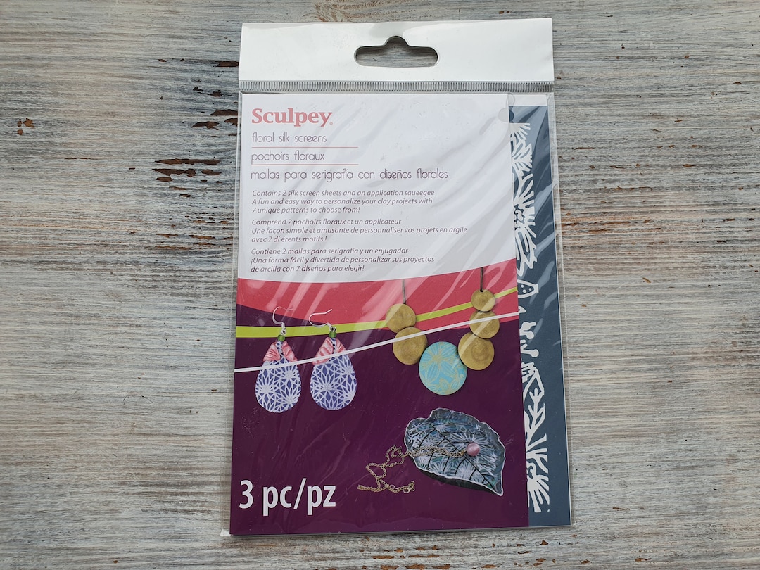 Silk Screen Sculpey, 2 Sheets, Florals, Textured, Tool for Polymer Clay Etsy