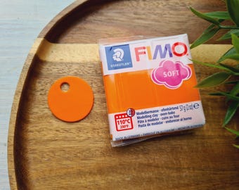 FIMO Soft, tangerine, Nr.42, 57g (2oz), Oven-Bake Modeling Clay, Jewelry, DIY Crafts, Sculpting, Beginners, Miniatures, Decor