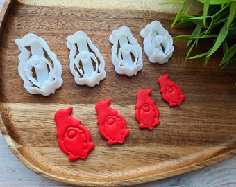 Dwerg, set van 4 uitstekers, oorbellenstekkers, 3D-geprinte uitstekers, figuurgereedschapsset voor polymeerklei Fimo