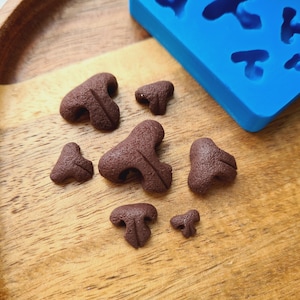 Silicone mold of Cat nose, style 2, 7 elements, ~ 0.5-1.9 cm, H:0.3-0.8 cm, Realistic Animal Nose Mold,Polymer Clay, Resin,Dolls,Teddy Bears Blue silicone 22 shA