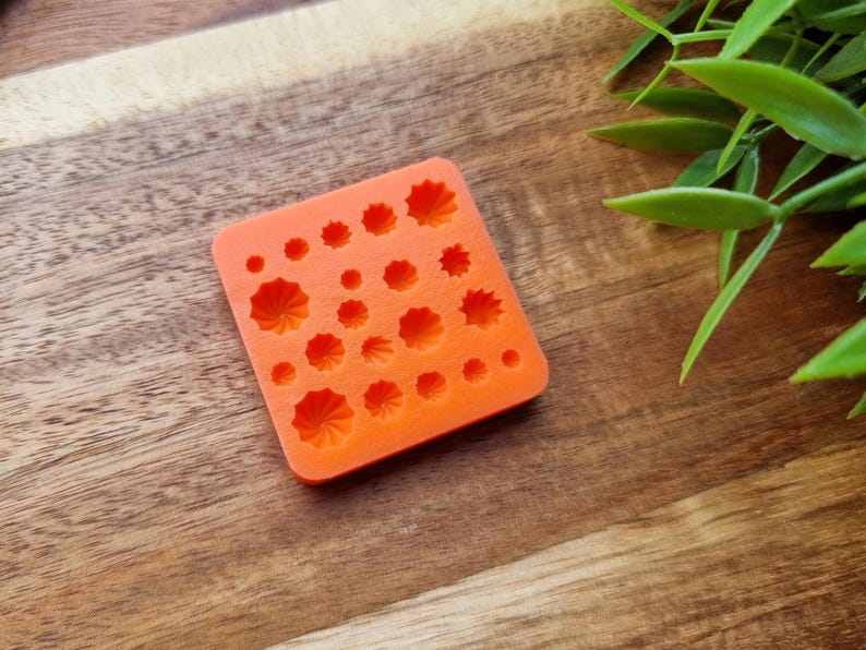 1:12-1;6 Silicone mold of Mini meringue, style 8, 20 elements, ~ Ø 0.3-0.8 cm, H;0.2-0.5 cm, Cream Swirl, Clay, Resin,Soap,Candle,Cake Decor Orange silicon 10shA