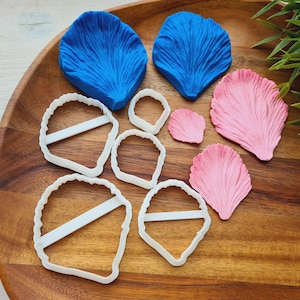 Silicone veiner of Peony petal texture, Flexible texture for polymer clay, sugar craft shapes, decor, soap making
