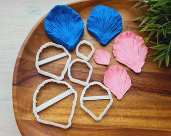 Silicone veiner of Peony petal texture, Flower Veiner, 3D Printed Cutters, Plastic PLA, Polymer Clay, Earrings, Floral Jewelry Tools