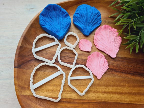 Silicone veiner of Peony petal texture, Flower Veiner, 3D Printed Cutters, Plastic PLA, Polymer Clay, Earrings, Floral Jewelry Tools