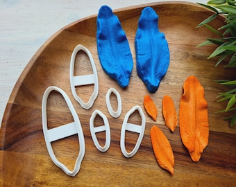 Silicone veiner of Lily petal texture, style 1, Flower Veiner, 3D Printed Cutters, Plastic PLA, Polymer Clay, Earrings, Floral Jewelry Tools