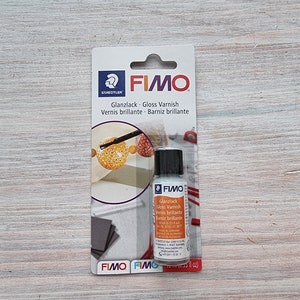 FIMO Water-based varnish, gloss, with brush, 10 ml, Finishing, transparent medium for polymer clay, Smoothing and textured tool