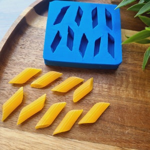 Silicone mold of Macaroni pasta, style 4, 9 elements, ~ 2.5-2.7 cm, H:0.7-0.8 cm, Modeling tool for accessories, Shape for polymer clay