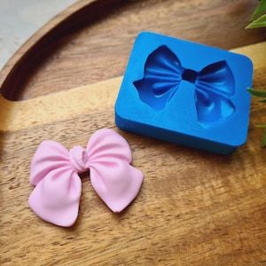 Silicone mold of Bow, style 3, ~ 3.3*4.1 cm, H:0.8 cm, Modeling tool for accessories, jewelry, home decor, Shape for polymer clay