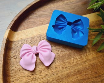 Silicone mold of Bow, style 3, ~ 3.3*4.1 cm, H:0.8 cm, Cute Ribbon Bow, Polymer Clay, Epoxy Resin, Kawaii Jewelry, Hair Accessories